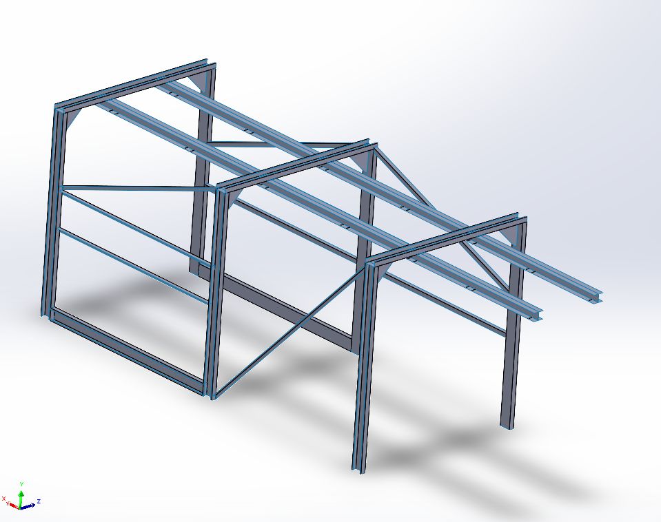 Modelo 3D da monovia de tambores